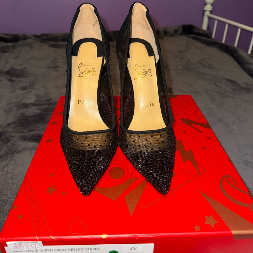 Christian Louboutin Follies Strass Black Heels
